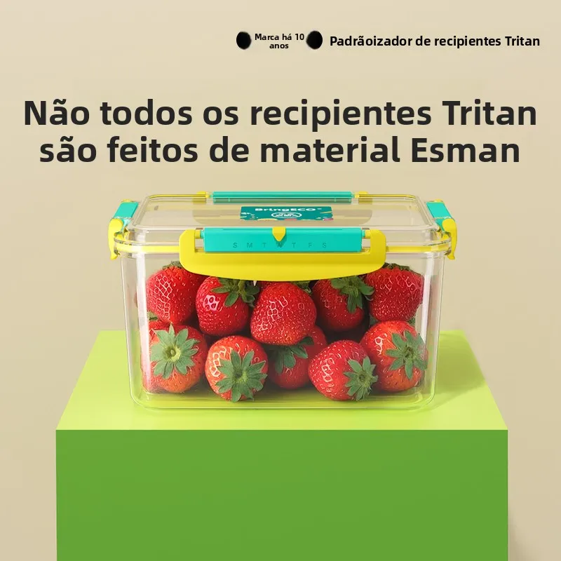 食品グレードのトリタン素材製-密閉保存容器-冷蔵庫用フルーツ仕切り収納ボックス-キッチン収納容器-bringeco