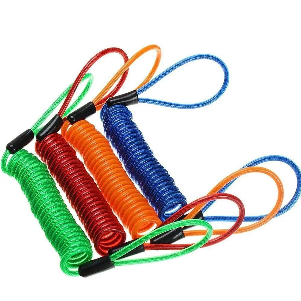 Bike Spring Cable Lock Anti-Theft Rope Alarm Disc Lock Bicycle Security Reminder Motorcycle Theft Protection 120-150cm view 6