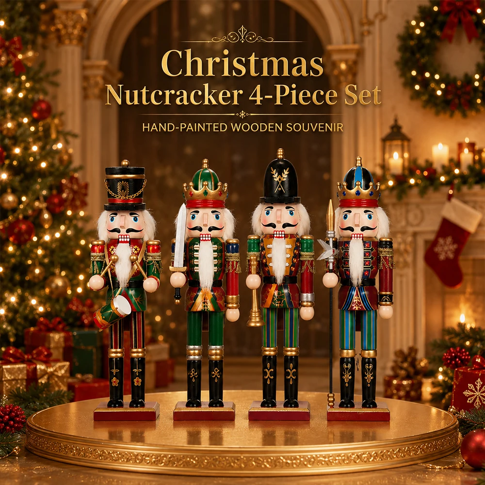 Nutcracker Figurine - El Boyaması Ahşap Fındıkkıran Asker Kuklası