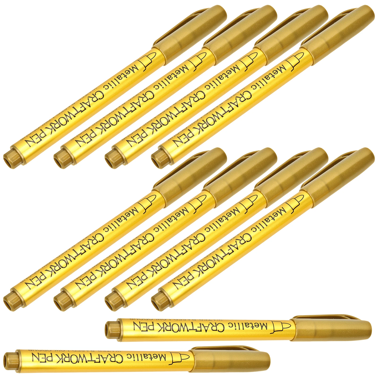 

10 Pcs Oil Based Paint Pens Metallic Shiny Permanent Kids White Sketch Silver Blue Plastic Art Markers