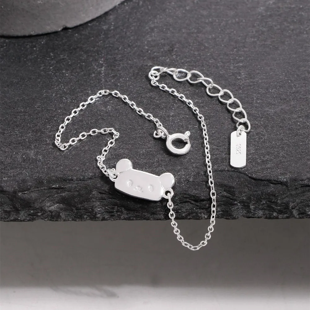 

Женский браслет из стерлингового серебра S925 с мультяшным мишкой, популярные европейские и американские модные украшения, аксессуары для вечеринок