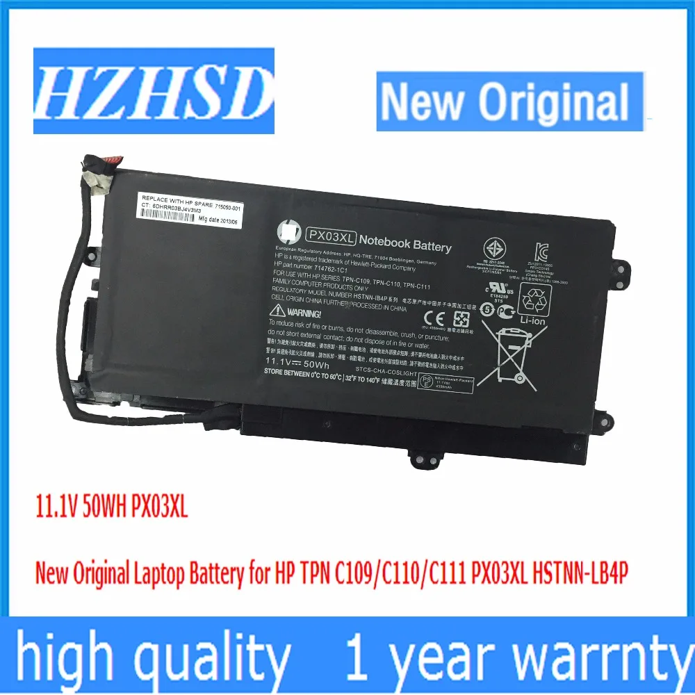 

11.1V 50WH PX03XL New Original Laptop Battery for HP TPN C109/C110/C111 PX03XL HSTNN-LB4P 715050-001 714762-1c1 Tpn-c109