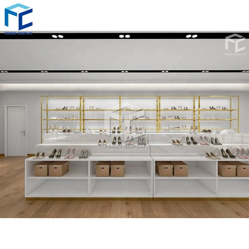 2025customized.High Quality Customized Modern Metal Bag Shelves Bags Display Showcase Boutique Stainless Steel Led Shoe Shelf