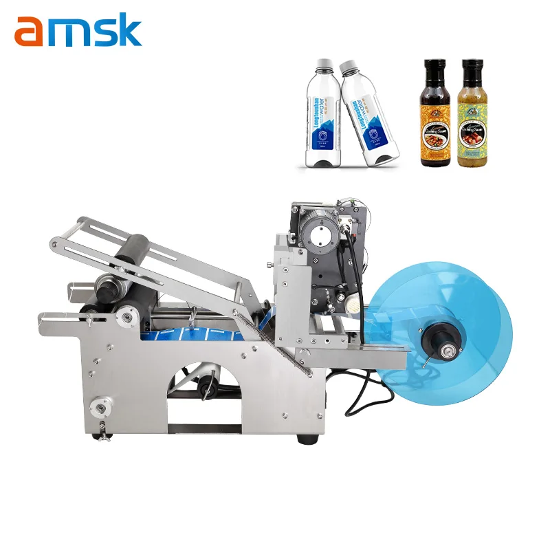 MT-50D Semi-automatic New Electric Manual Factory Coke Soda Beverage Round Bottle Packaging Sticker Labeling And Coding Machine