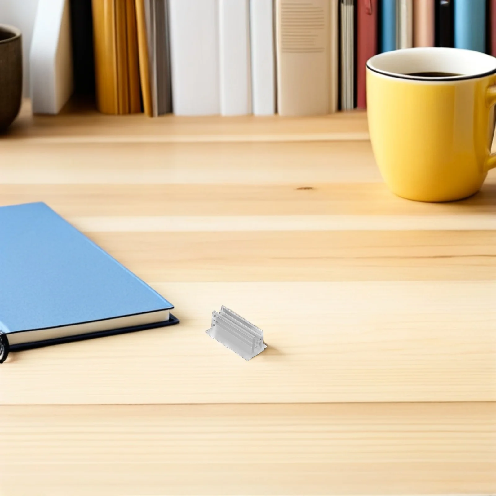 

100Pcs Plastic Business Card Holders Mini Self Adhesive Desk Organizer Stand Office Restaurant Meeting Table Display