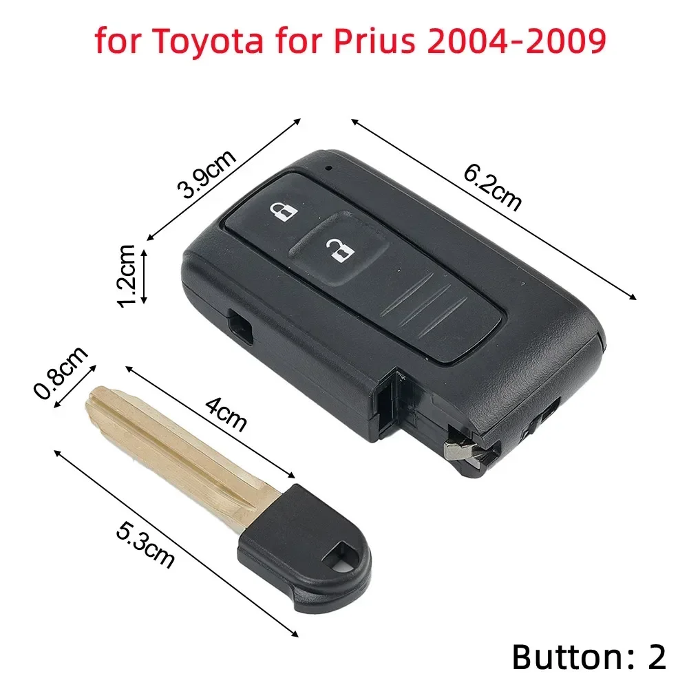

1set Brand New For Toyota For Prius 2004-2009 Key Shell - 2 Button, Replacement For Damaged Key Fob, Uncut Key Blade