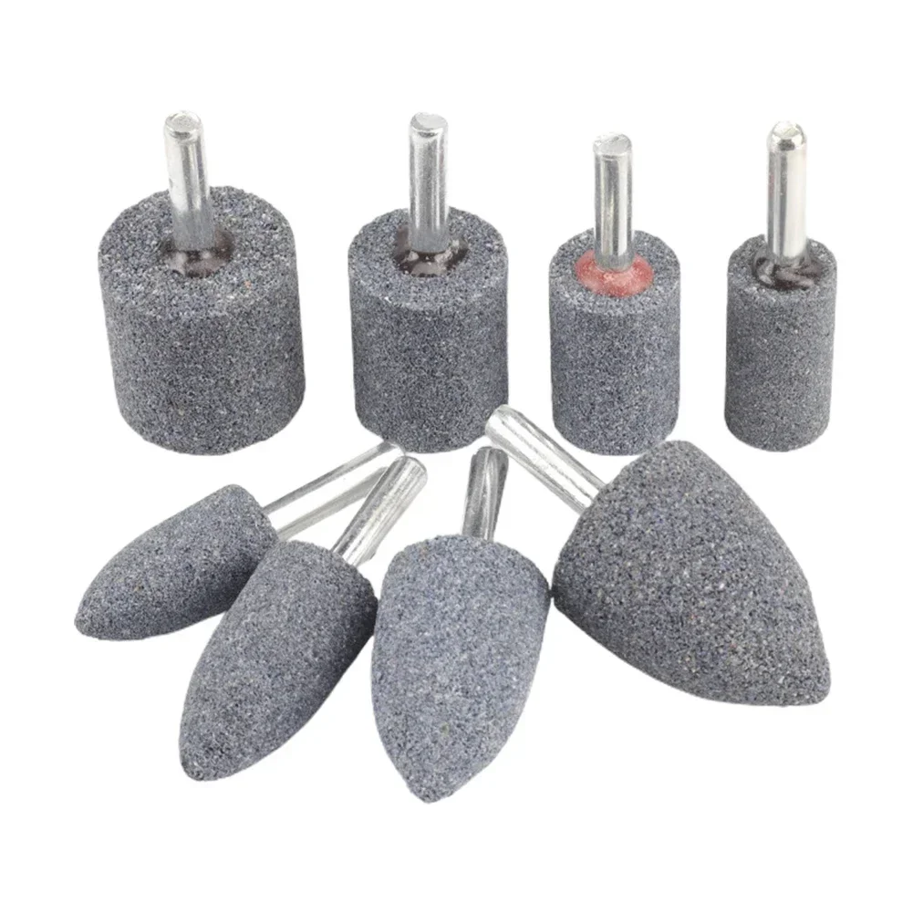 5 Pcs Grinding Wheel Polishing Bit 6mm Round Shank Cylindrical Conical Sharpening Head Tool For Grinder Rotary Tools Accessories