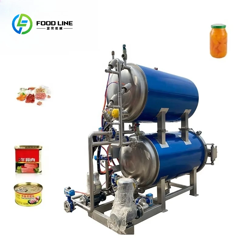 Water Bath Spray Cooked Food High Temperature  Industrial Steam Sterilization Pot Machine Food Sterilizers Customized