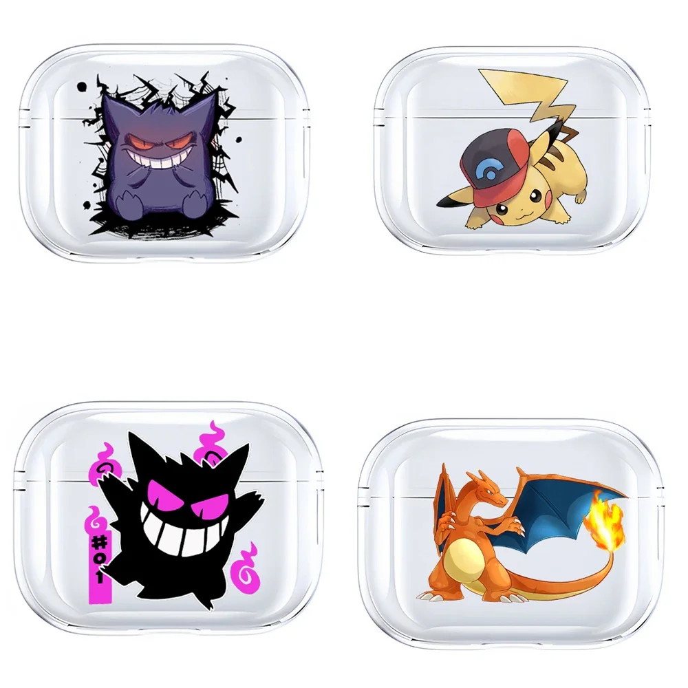 Pokemon Gengar Pikachu Charizard Snorlax Anime Earphone Shell Be Applicable AirPods Pro 1 2 3 4 Transparent Protective Case