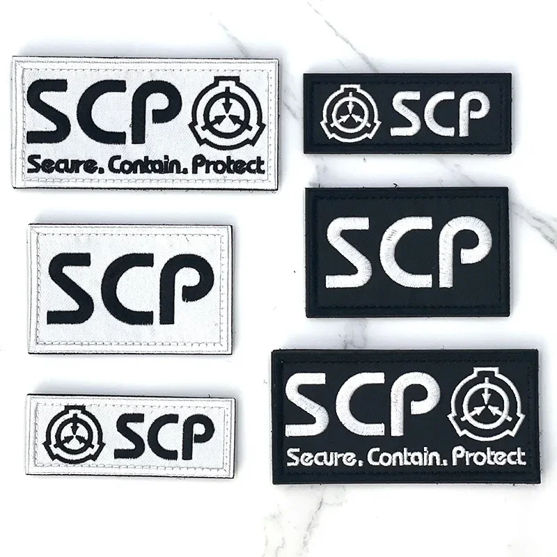 SCP Foundation Logo Embroidery Hook&Loop Patches Military Armband Tactical Morale Badge Patches on Clothes Backpack Applique