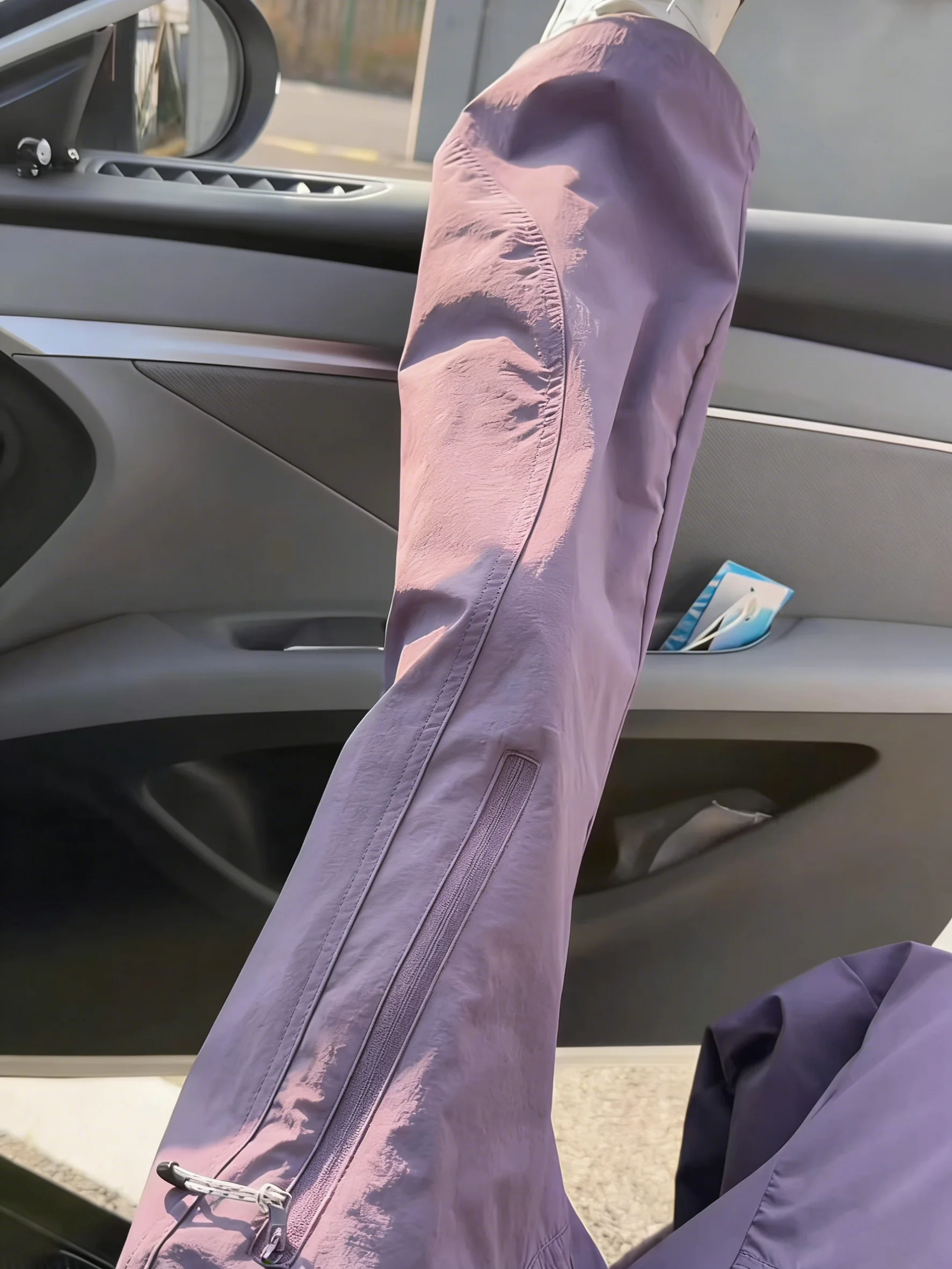 

Quick Dry Outdoor Purple Dopaamine Men's Summer Thin Zipper Functional Fleece Casual Sports Pants Breathable Skin-friendly