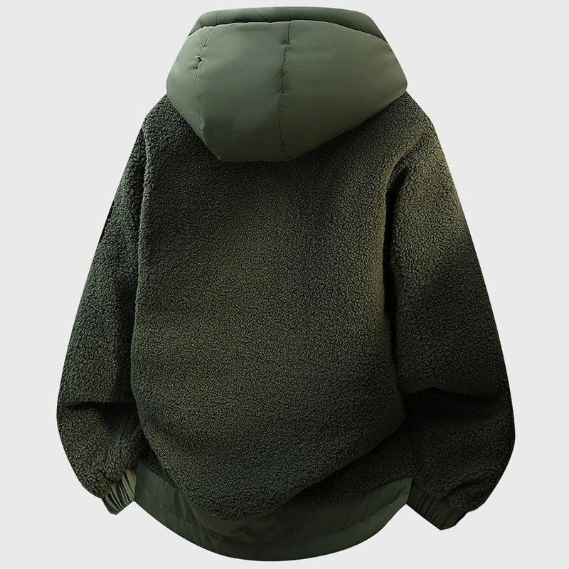 الخريف والشتاء حجم كبير سترة قطن مقنعين التدفئة الجرافين للرجال ، سترة قطن دافئة وسميكة من جلد الخراف M-8XL #2