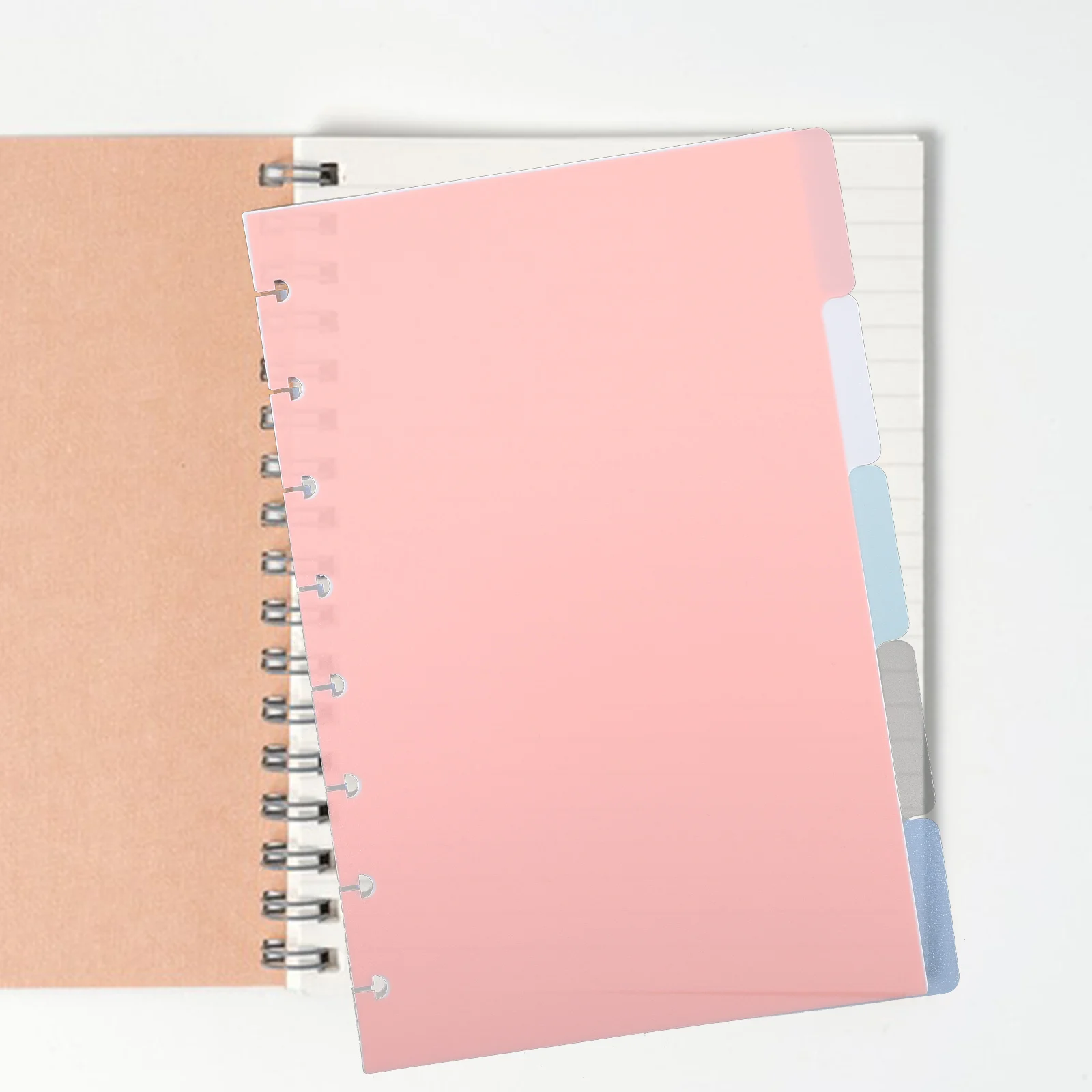 

5pcs Plastic Binder Dividers Colored Tabs Notebook Divider Tabs For Files Books Office Home Use Notepad Markers Replacement