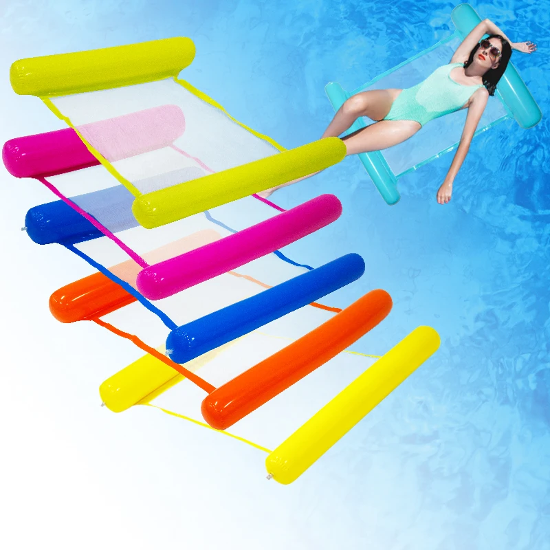 Hangmat Zwembad Drijft Volwassenen 4-In-1 Multifunctionele Opblaasbare Zwembad Drijft Pvc Water Hangmat Lounge Floaten Stoel Voor Zwemfeest