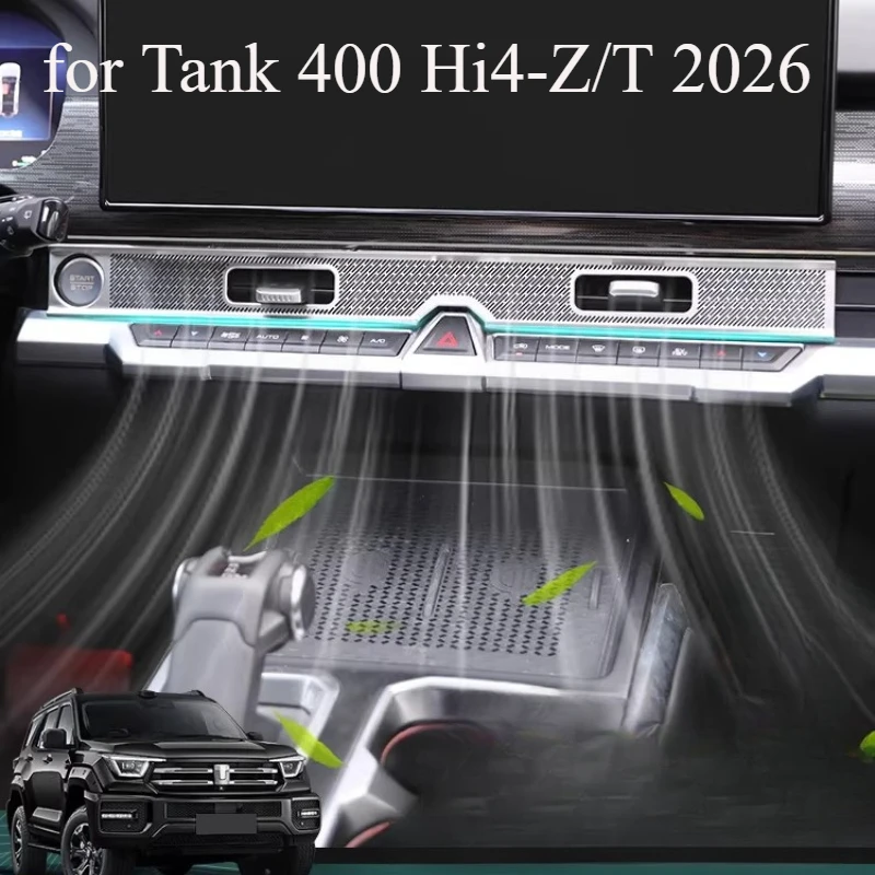 

Car Instrument Panel Air Outlet Air Vent Grille Stainless Steel Console Dashboard Central Cover Trim for Tank 400 Hi4-Z/T 2026
