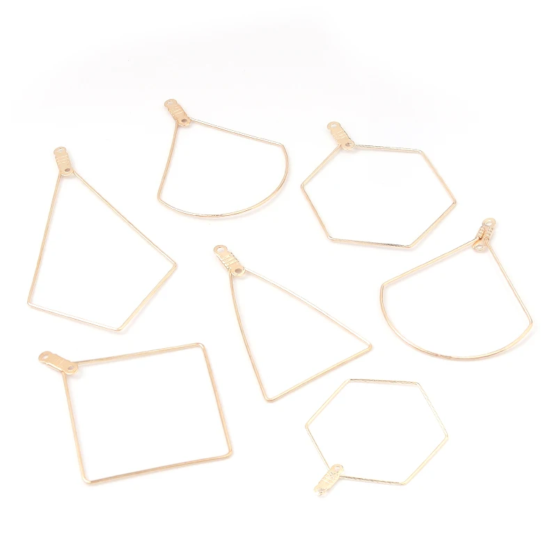 10 sztuk/partia kształt geometryczny kolczyk rama spadek kolczyki ustalenia nieregularne ucho drut Hoop do tworzenia biżuterii DIY kolczyki ustalenia — zdjęcie 3