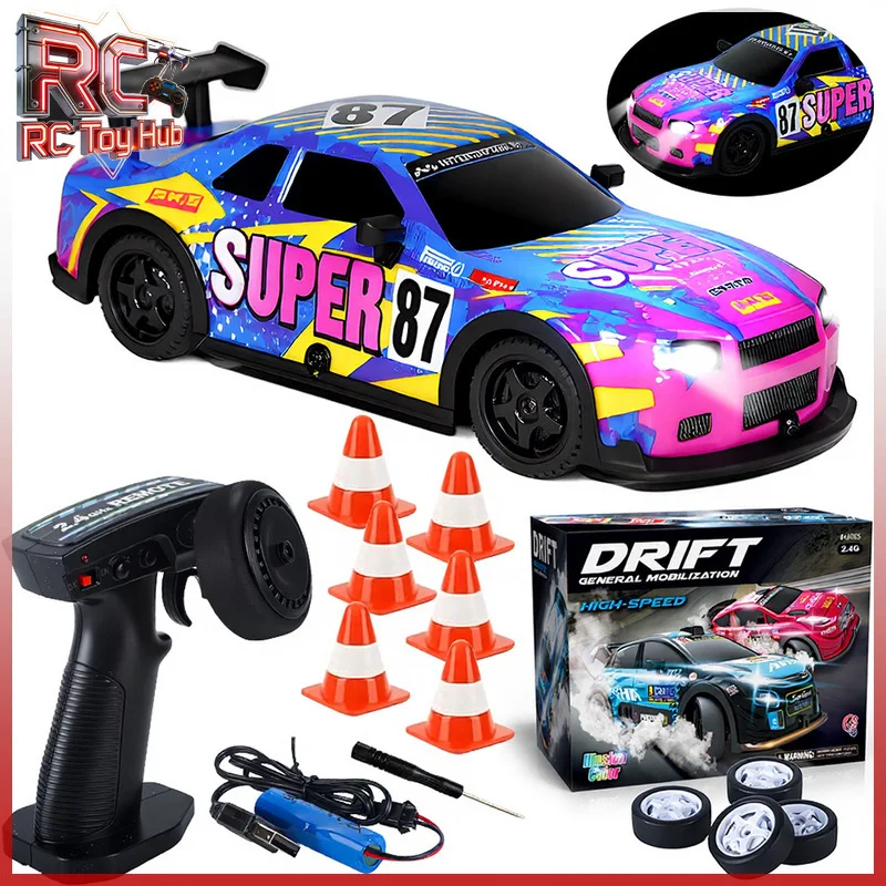 

Радиоуправляемая дрифт-машина KYAMRC 1:22 4WD с LED-подсветкой, 2.4G, для детей, со сменными дрифт-шинами