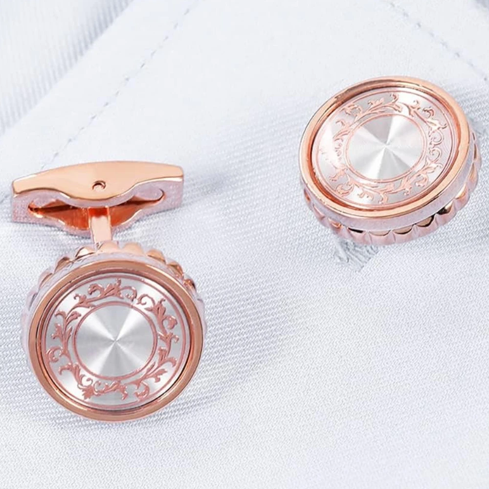 8-piece Set Ceremonial Dress Door Collar Nail Cufflinks Cuff-link Flower Stem Pattern Men's Shirt Business Tailcoat Button Set
