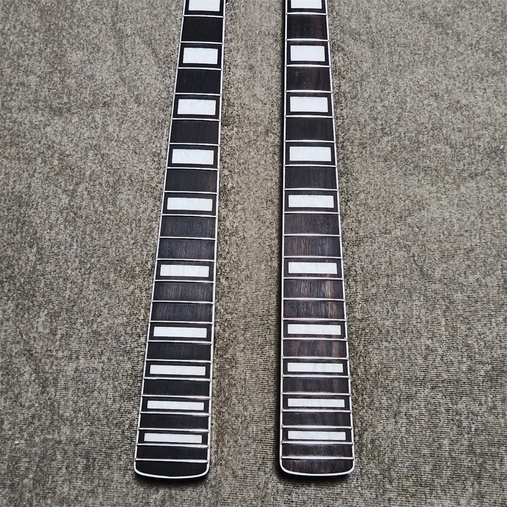 22Fret Reverse Headstock Adjustment Maple Electric Guitar Neck Rosewood Fingerboard Block Inlay Yellow Glossy Paint Guitar Parts