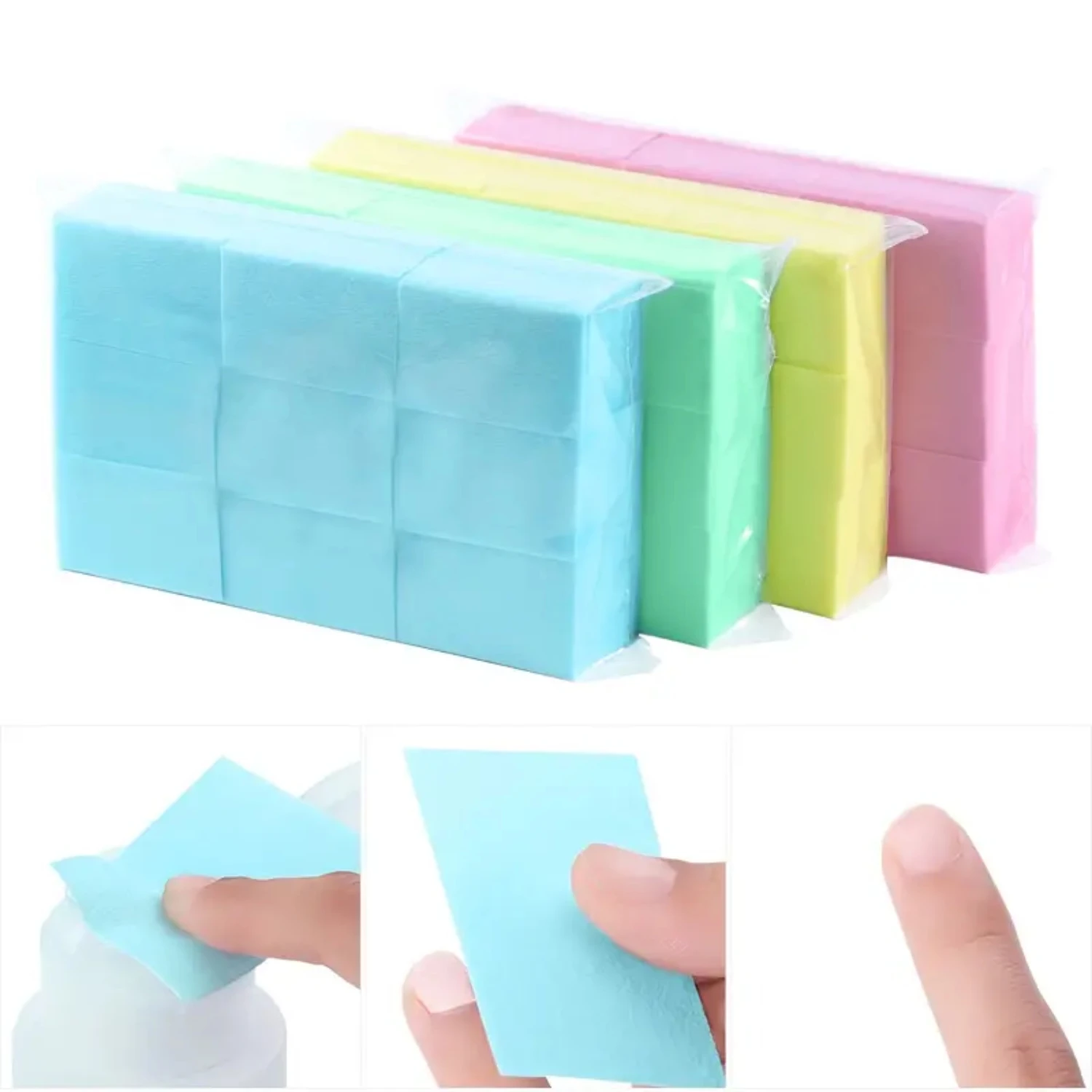 مناديل أظافر ناعمة خالية من الوبر للاستعمال مرة واحدة - 1000 قطعة لإزالة طلاء الأظافر من الأكريليك والجل بشكل فعال