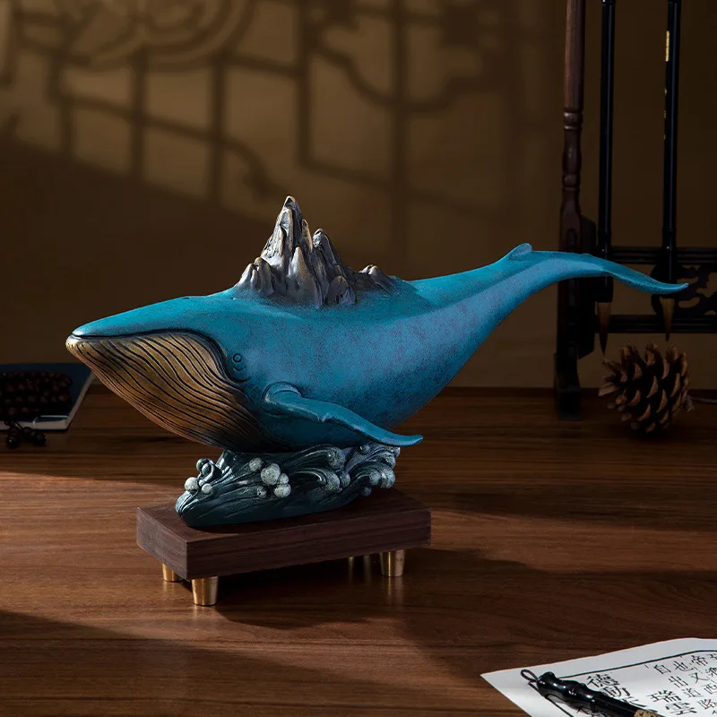 Whale brass living room home creative ornament, porch home decoration