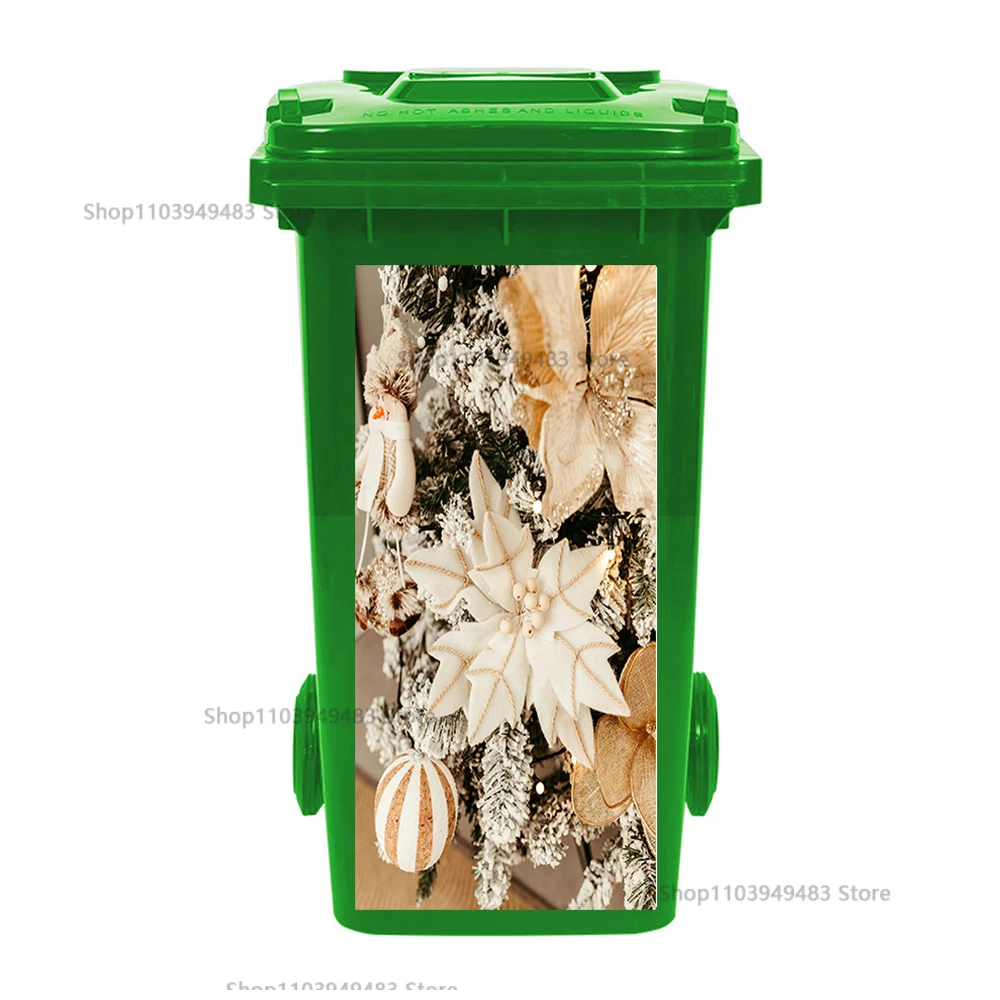 Bloeiende plant prullenbak muurschildering zelfklevende waterdichte stickers recycling milieuvriendelijke Wheelie Bin Art Decals