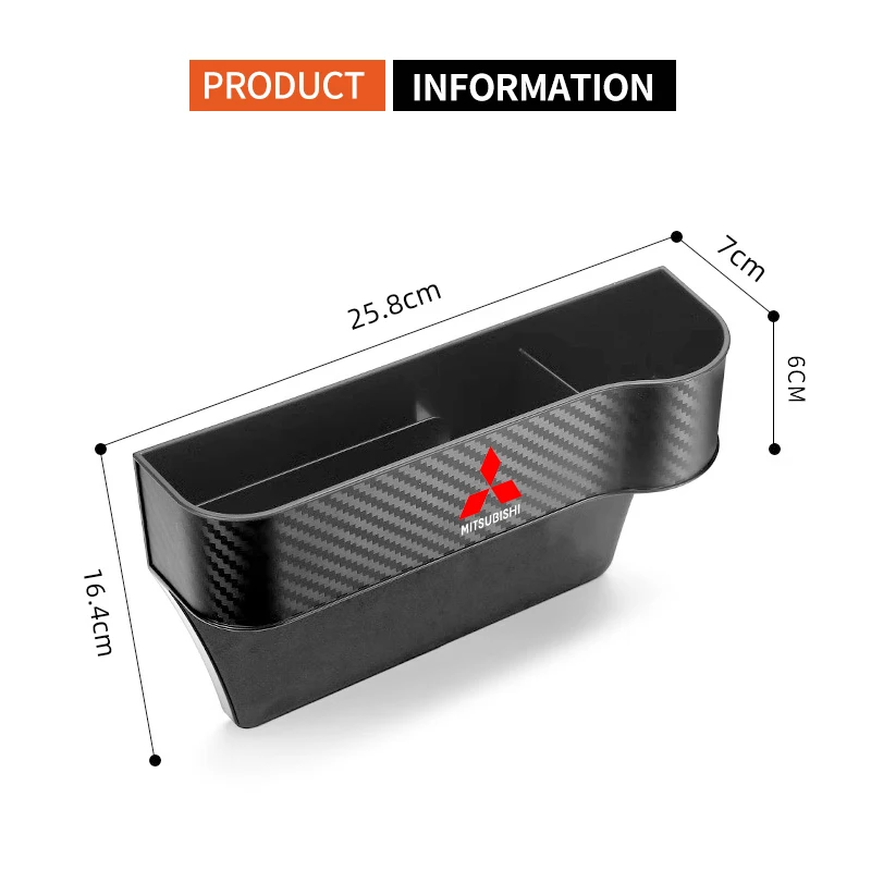 Car Seat Gap Filler Organizer Pocket Box For Mitsubishi Logo ASX Outlander Lancer Pajero Eclipse Galant Mirage Auto Accessories