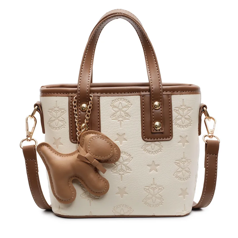 Vertical grain bucket bag women's handbag niche design one-shoulder crossbody bag commuting versatile crocodile