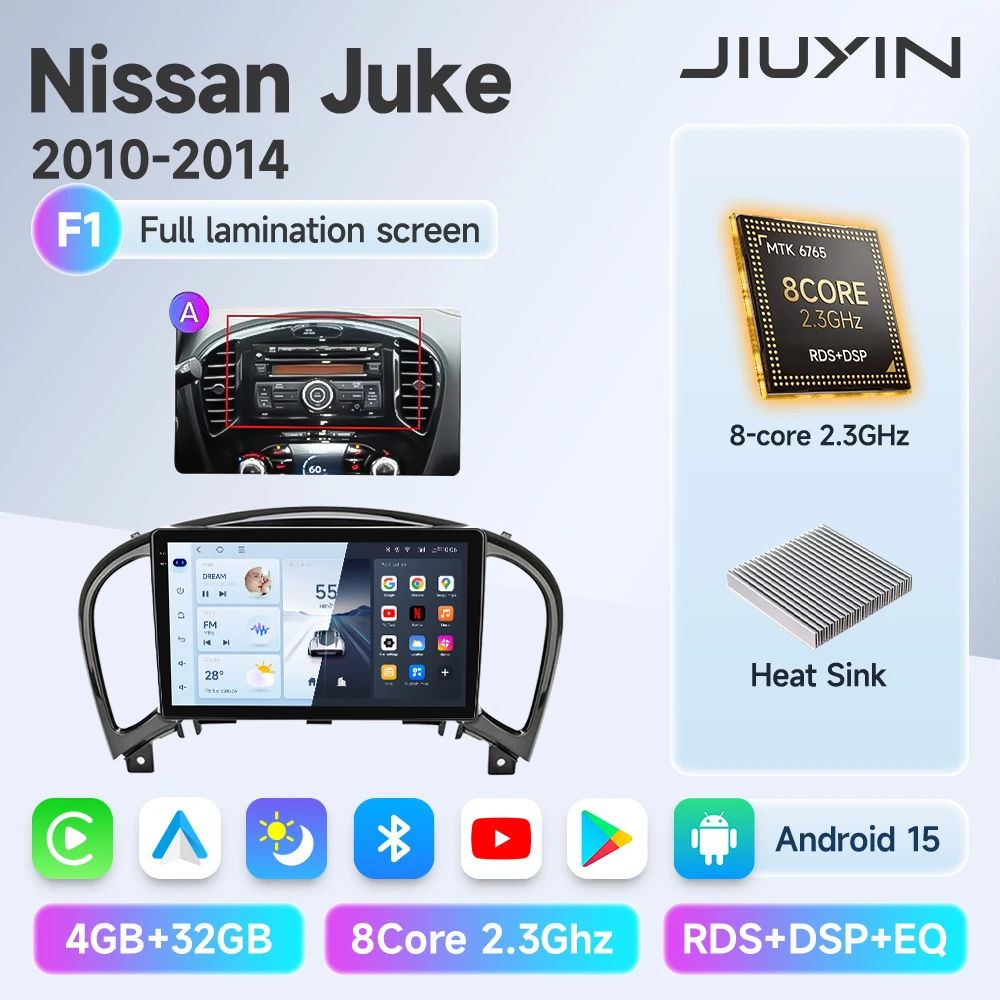 Nissan Juke 2011-2019 Tesla Style 9'' draadloze Carplay Android Auto radio Android autostoelhoezen multimediaspeler navigatie