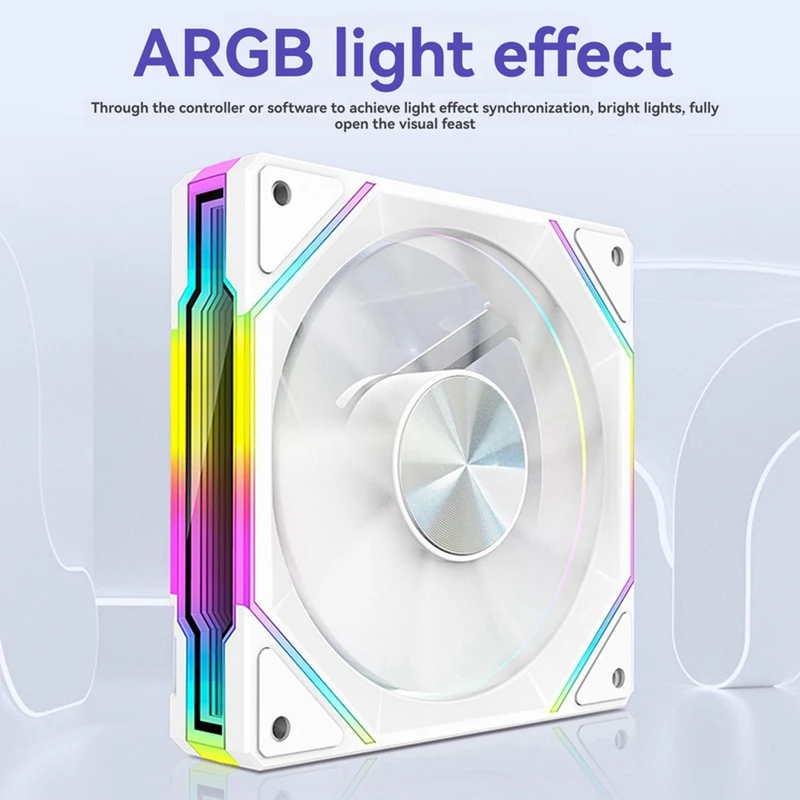Mirror Fan RGB 120Mm High Airflow PC Fans Ultra-Quiet PWM Speed Control Enhanced Airflow Without Controller-B12B