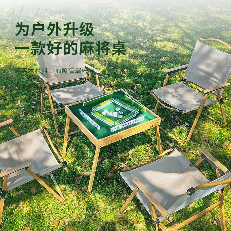 Mini Mahjong Camping Travel Outdoor Portable  Table Home Dormitory  Cards Hand Rub Small Sparrow Set