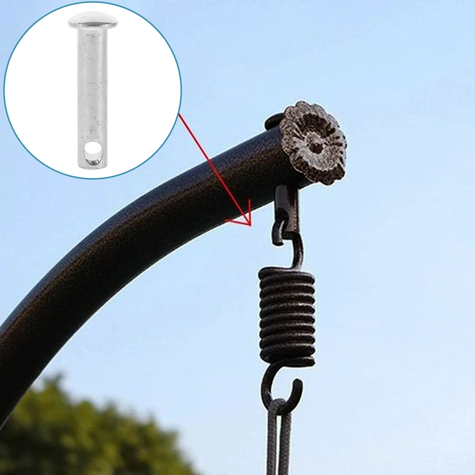 Hammock Latch Porch Swing Plug Pin Kit Chair Metal Steel Alloy Fixing and Rings
