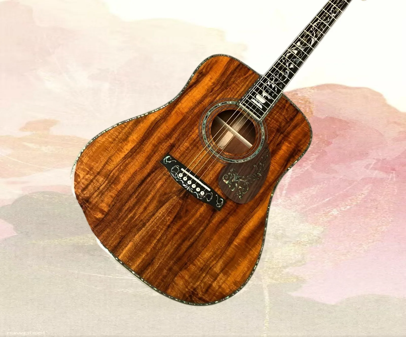 2026 new 41 inch D mold solid wood profile tree of life abalone inlaid acoustic guitar