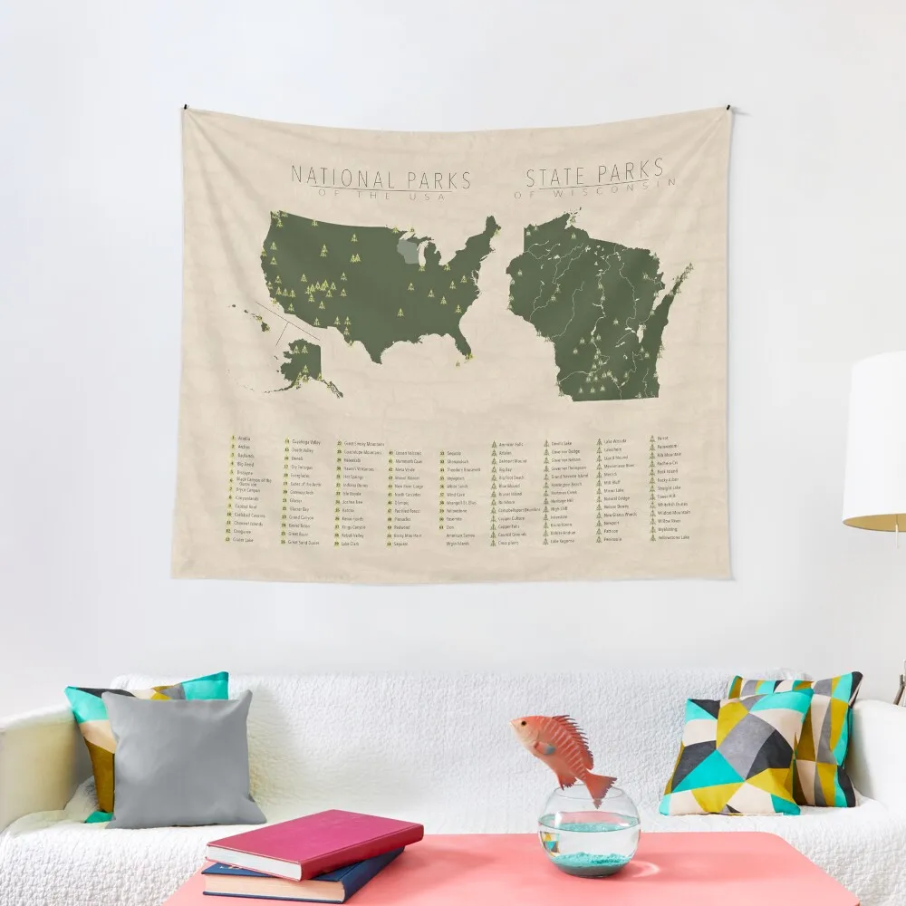 

US National Parks - Wisconsin Tapestry Bedroom Decorations Aesthetic Room Decorations Tapestry