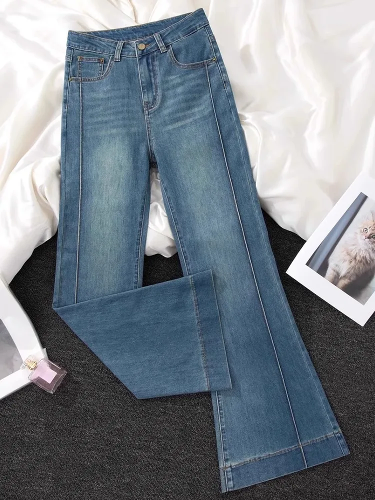 

Faionable Light Wa Bell Bot Jeans for Women High Waist Slimming Long Pants Casual Sle High Waist Wide Leg Trousers