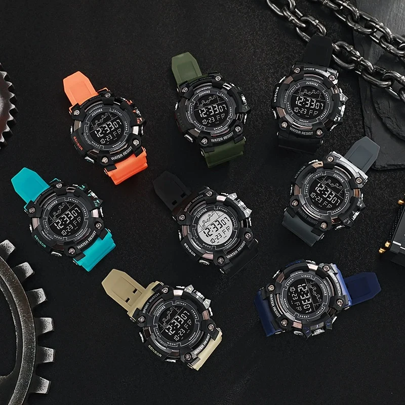 2025 ساعات عسكرية للرجال موضة جديدة عادية LED الرقمية الرياضة في الهواء الطلق مقاوم للماء مضيئة مستديرة الهاتفي ساعة معصم الإلكترونية
