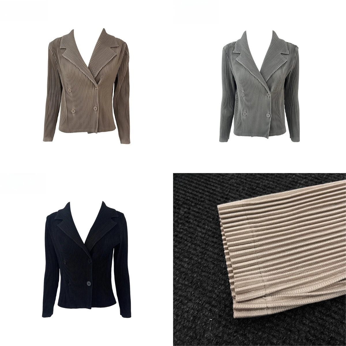 

Miyake Pleated 2025 Autumn and Winter New Pleated Blazer Female Short Temperament Fashion Versatile Suit Collar Short Jacket