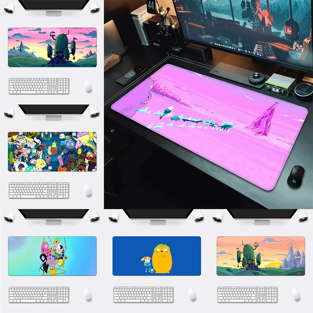 

Cartoon A-Adventure Time Mousepad HD Printing Computer Gamers Locking Edge Non-slip Mouse Pad XXL90x40cm Keyboard PC Desk Pad