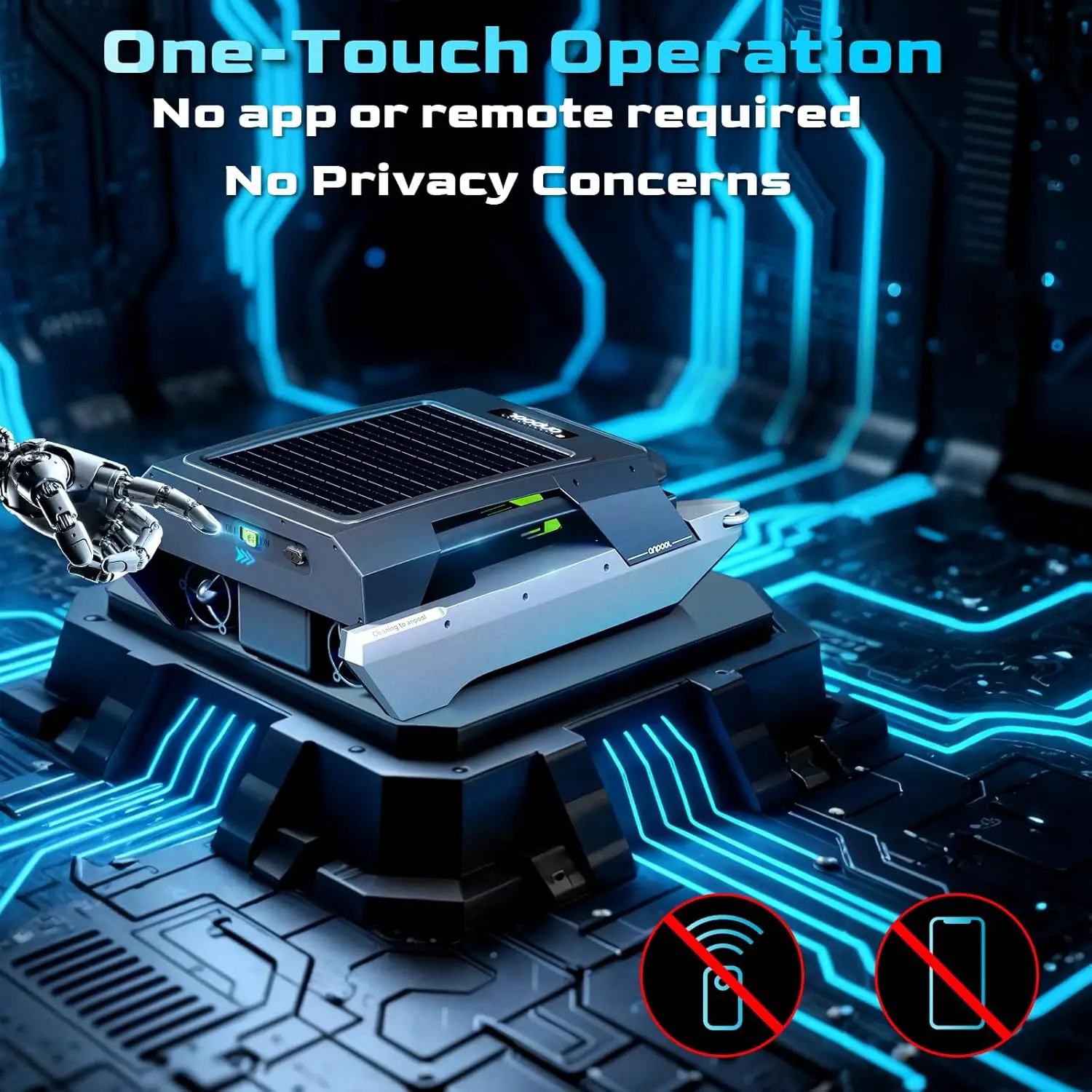 P1 Automatic Pool Cleaners for Above-Ground & In-Ground Pools, Robotic Pool Cleaner with Solar & DC Charging, 72H Runtime, Anti-