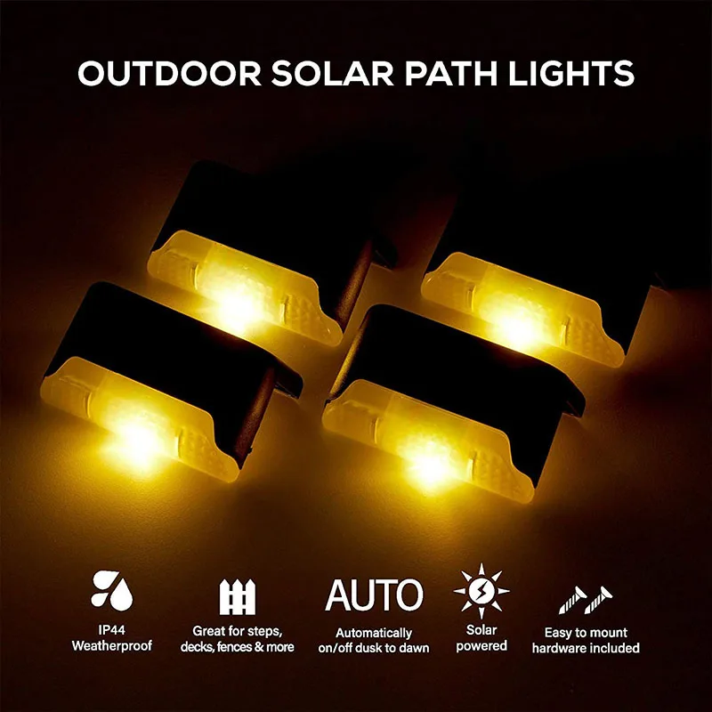 4PCS Garden Lights Outdoor Solar IP65 Waterproof Solar Powered Street Lamp 0 Electricity Cost 8-12h Runtime Motion Sensor Led image 3