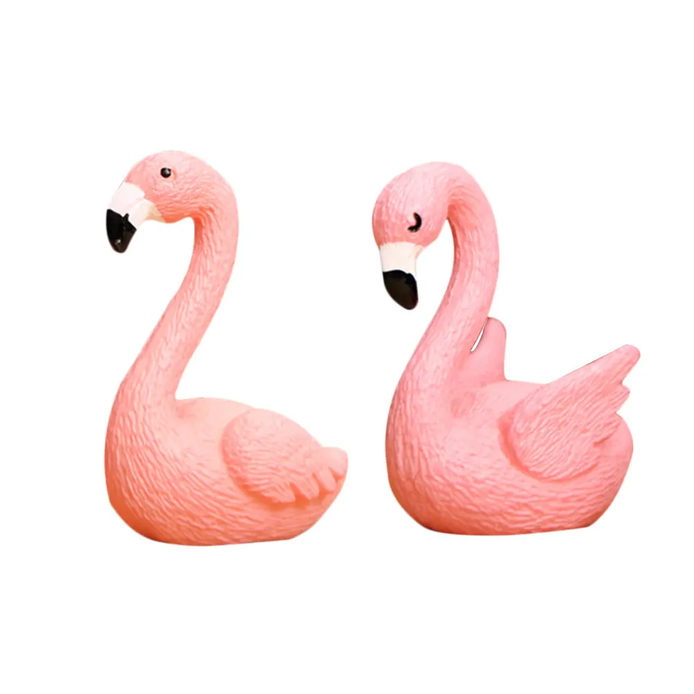 16Pcs Flamingo Ornament Cute Mini Craft for Cake Dcor Landscape Plant Garden Decoration Living Bedroom Car Accessory