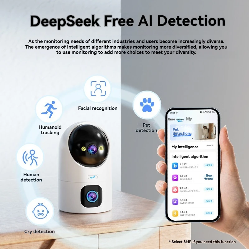 Eufy Security Solo 8MP Indoor Cam Protect Pan & Tilt Mini Wifi Camera Human AI Voice Assistant Compatibility Motion Track