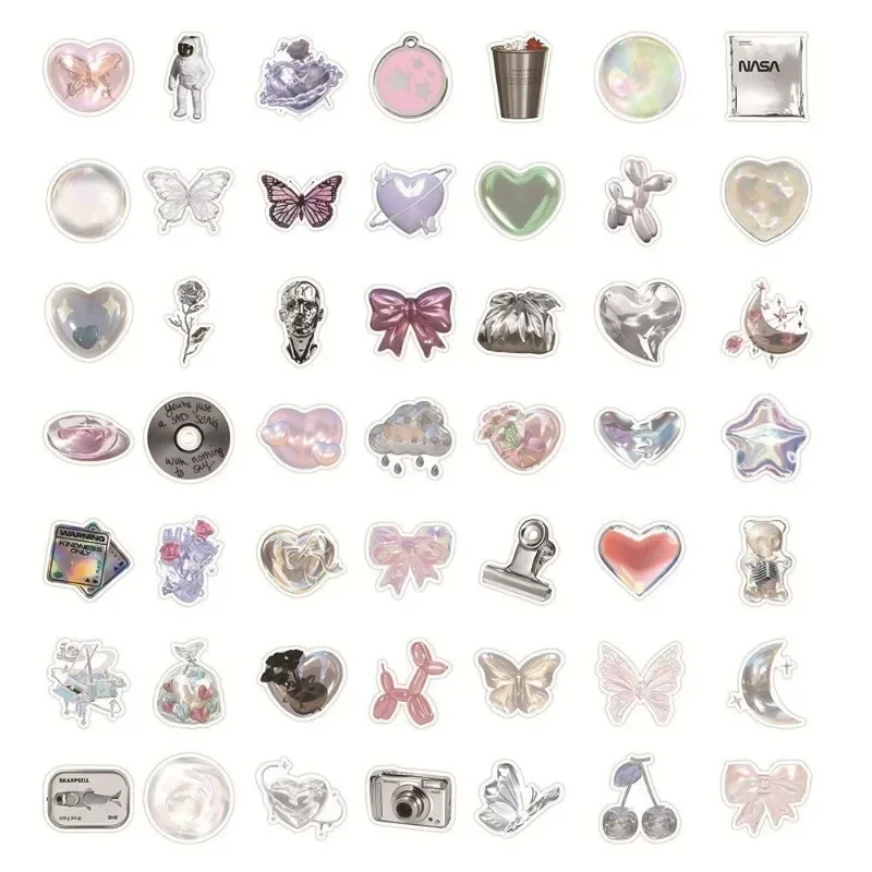 60Sheet Lovely Butterfly Sticker Shiny Fashion Stationery Sticker DIY Decorative Scrapbook Luaage Sticker Student