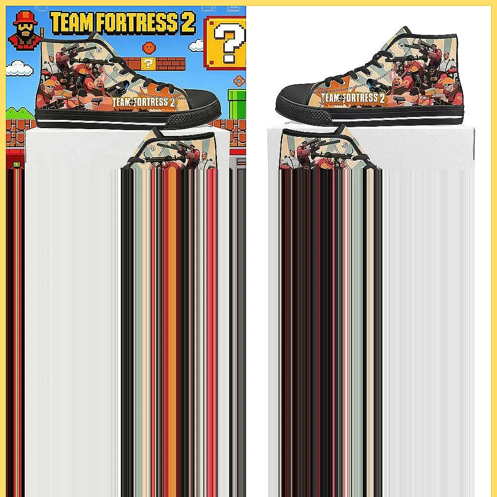 

Кеды Team Fortress 2 из канваса с высоким верхом для мужчин и женщин, соответствуют размеру, на шнуровке