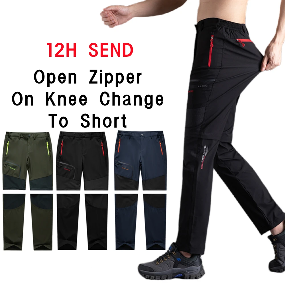 2023 New Men Pants Casual Slim Fit Elastic Straight Sports Trousers Detachable Men's Trousers Spring Autumn Business Pants HOT