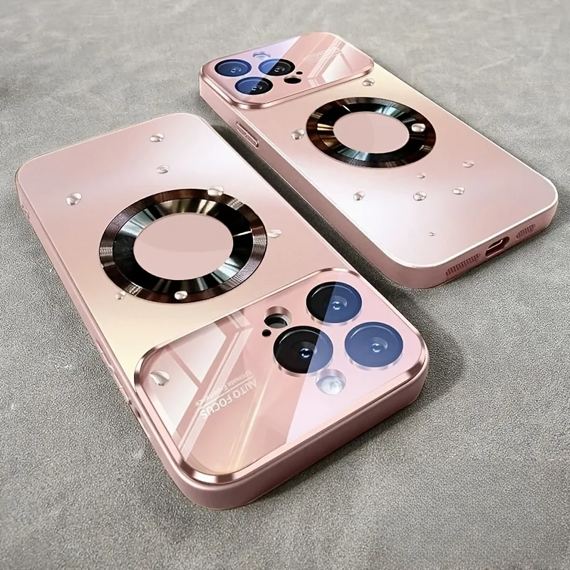 Fashion Glass Camera for Magsafe Case for IPhone 17 Air 16 15 14 Plus 13 12 11 Pro Max Shockproof Magnetic Wireless Charge Cover view 2