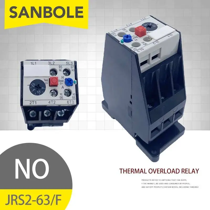 JRS2-63 3UA59 Heat Thermal Overload Relay Protector Guide DIN Rail Mounted Adjustable Electric Protection