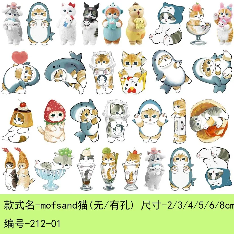 

Cartoon Anime Mofusand Cat Acrylic Patch 1/2/4/6cm Handmade DIY keychain refrigerator sticker goods accessories, materials