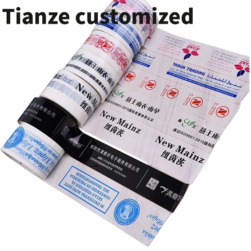 

10 pieces（custom）48mm Competitive Price Custom Logo Printed Fragile Print Bopp Packing Tape Strong Opp Packaging Tape Carton Sea