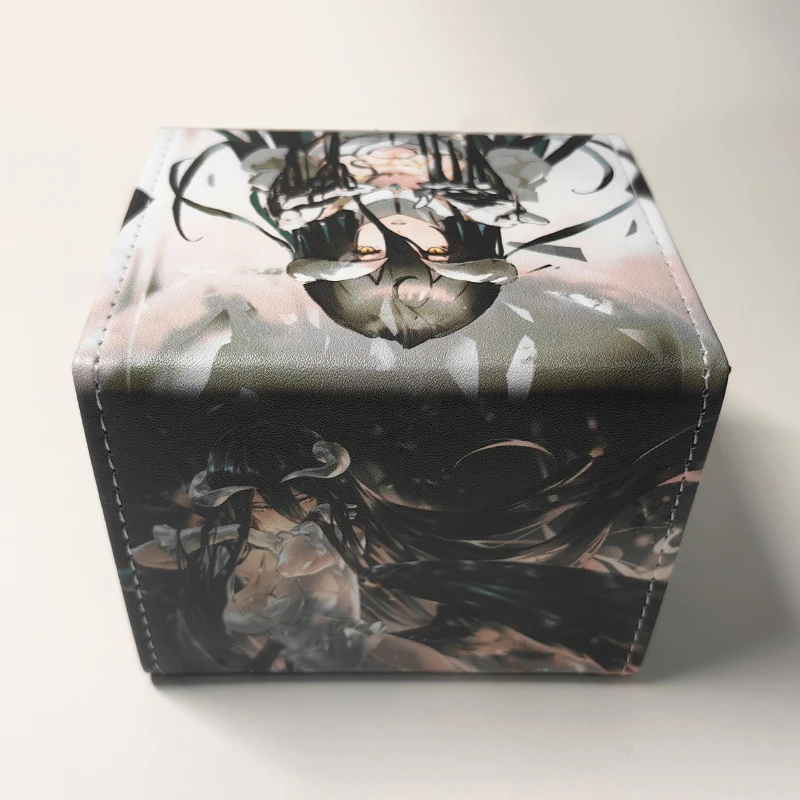 Kaartdoos Zwart-witte Vleugels Albedo Draagbare Collectie Kaart Opbergdoos Diy Actie Speelgoedfiguren Anime Spel Cadeaus voor Vrienden